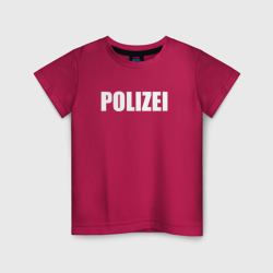 Детская футболка хлопок Polizei Полиция Надпись Белая
