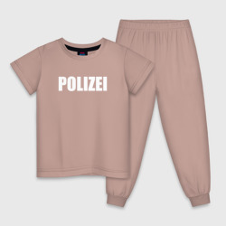 Детская пижама хлопок Polizei Полиция Надпись Белая