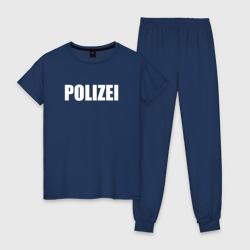Женская пижама хлопок Polizei Полиция Надпись Белая