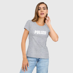 Женская футболка хлопок Slim Polizei Полиция Надпись Белая - фото 2