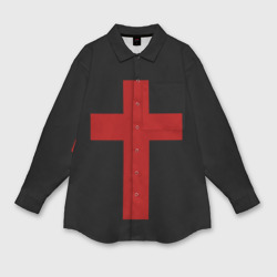 Женская рубашка oversize 3D Красный Крест