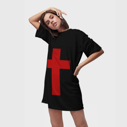 Платье-футболка 3D Красный Крест - фото 2