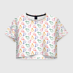 Женская футболка Crop-top 3D Linux Ядро Пингвин