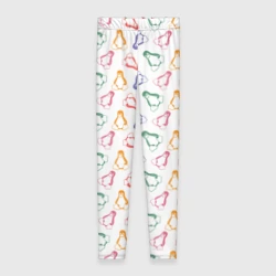 Леггинсы 3D Linux Ядро Пингвин паттерн