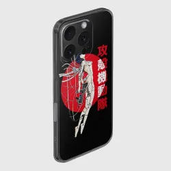Чехол для iPhone 16 Pro Max силиконовый с защитой камеры Призрак в доспехах подключение кабелями - фото 2