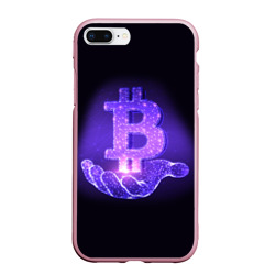 Чехол для iPhone 7Plus/8 Plus матовый Bitcoin IN hand биткоин