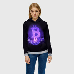 Женская толстовка 3D Bitcoin IN hand биткоин - фото 2