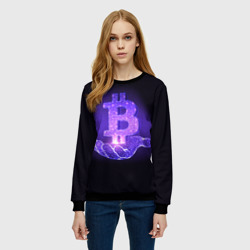 Женский свитшот 3D Bitcoin IN hand биткоин - фото 2