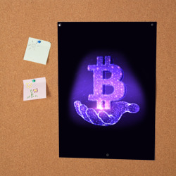 Постер Bitcoin IN hand биткоин - фото 2
