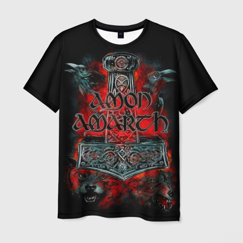 Мужская футболка с принтом Amon Amarth, вид спереди №1