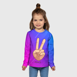 Детский лонгслив 3D Всем мир peace - фото 2