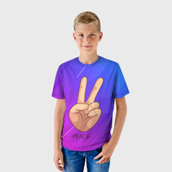 Детская футболка 3D Всем мир peace - фото 2