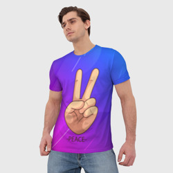 Мужская футболка 3D Всем мир peace - фото 2