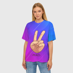 Женская футболка oversize 3D Всем мир peace - фото 2