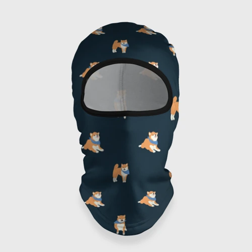 Балаклава 3D Шиба ину паттерн