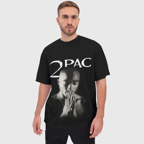 Мужская футболка oversize 3D Tupac, цвет 3D печать - фото 3