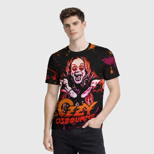 Мужская футболка 3D с принтом Ozzy Osbourne, фото на моделе #1