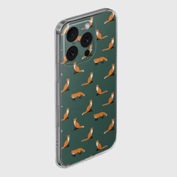 Чехол для iPhone 16 Pro Max силиконовый с защитой камеры Лисы паттерн - фото 2