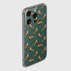 Чехол для iPhone 15 Pro силиконовый с защитой камеры Лисы паттерн - фото 2