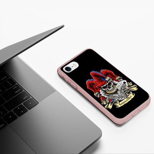 Чехол для iPhone 7/8 матовый с принтом Шут с картами - череп, фото #5