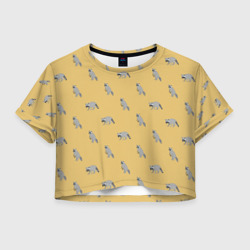 Женская футболка Crop-top 3D Еноты паттерн