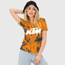 Женская футболка 3D Slim Максимально экстримально на КТМ - фото 2