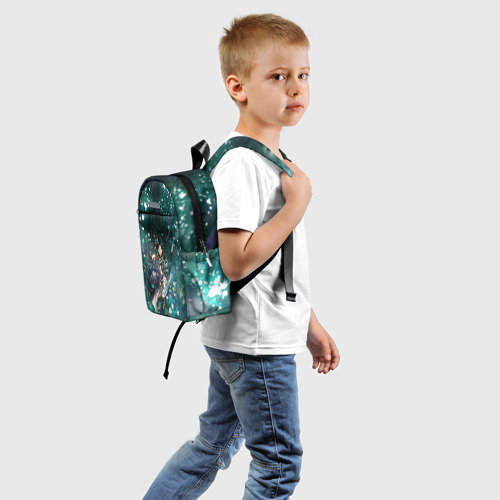 Детский рюкзак 3D с принтом Сяо | Геншин Импакт (Z), вид сзади #1
