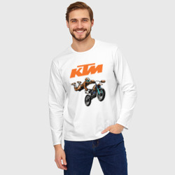 Мужской лонгслив oversize хлопок KTM мотокросс - фото 2