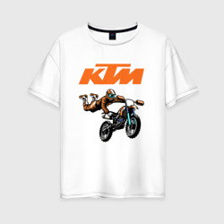 Женская футболка хлопок Oversize KTM мотокросс