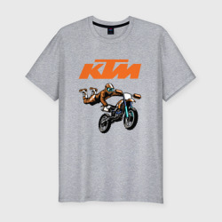 Мужская футболка хлопок Slim KTM мотокросс