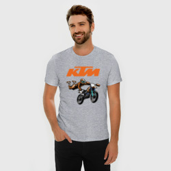 Мужская футболка хлопок Slim KTM мотокросс - фото 2