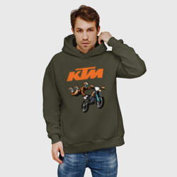 Мужское худи Oversize хлопок KTM мотокросс - фото 2