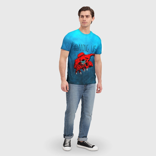 Мужская футболка 3D с принтом Among Us monster, вид сбоку #3