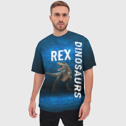 Мужская футболка oversize 3D Dinosaurs Rex 3D - фото 2