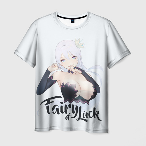 Мужская футболка с принтом Fairy of Luck - Kyuukyoku Shinka shita Full Dive RPG, вид спереди №1