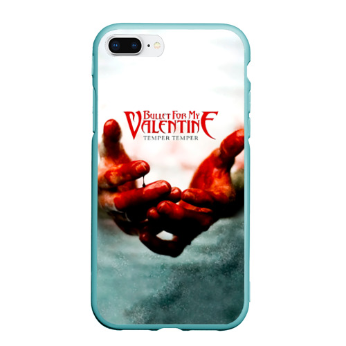 Чехол для iPhone 7Plus/8 Plus матовый Temper Temper - Bullet For My Valentine, цвет мятный