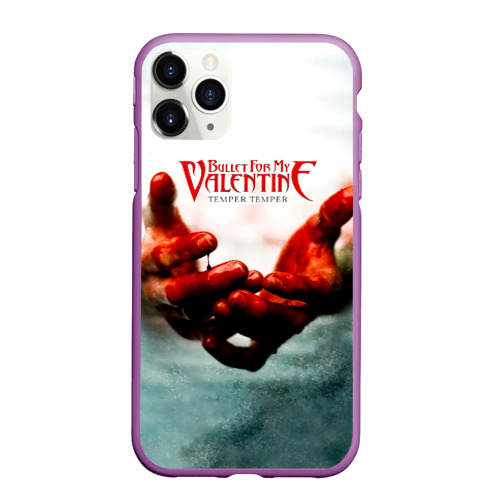 Чехол для iPhone 11 Pro Max матовый Temper Temper - Bullet For My Valentine, цвет фиолетовый