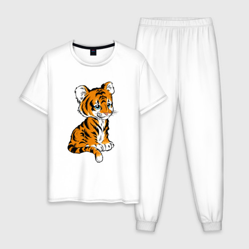 Мужская пижама хлопок Little Tiger, цвет белый