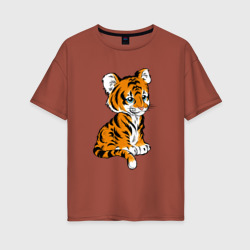 Женская футболка хлопок Oversize Little Tiger