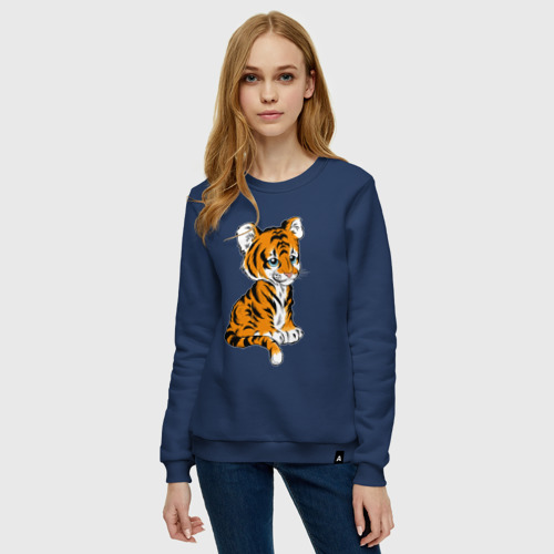 Женский свитшот хлопок Little Tiger, цвет темно-синий - фото 3