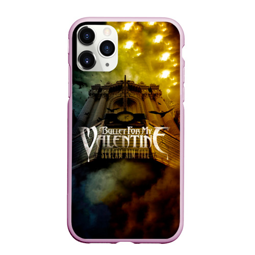 Чехол для iPhone 11 Pro Max матовый Scream Aim Fire - Bullet For My Valentine, цвет розовый