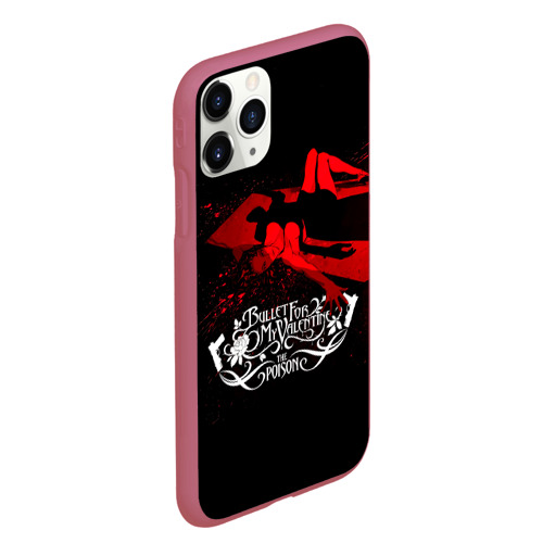 Чехол для iPhone 11 Pro Max матовый The Poison - Bullet For My Valentine, цвет малиновый - фото 3