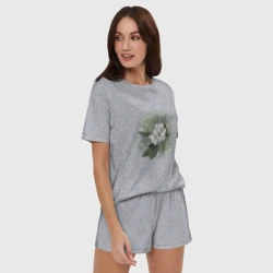 Женская пижама с шортиками хлопок Ароматный жасмин - фото 2