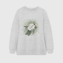 Женский свитшот oversize без начеса хлопок Ароматный жасмин