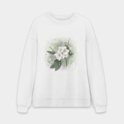 Мужской свитшот oversize без начеса хлопок Ароматный жасмин