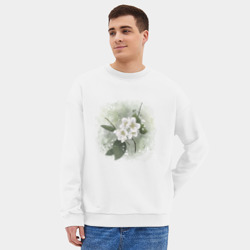 Мужской свитшот oversize без начеса хлопок Ароматный жасмин - фото 2