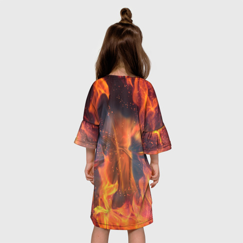 Детское платье 3D с принтом Warrior Sekiro shadows die twice, вид сзади #2