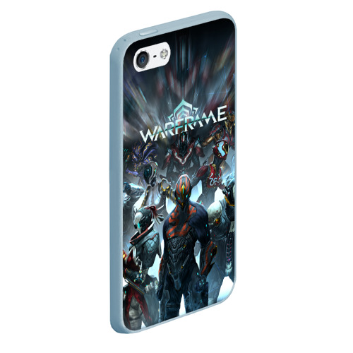 Чехол для iPhone 5/5S матовый Warframe Варфрейм, цвет голубой - фото 3