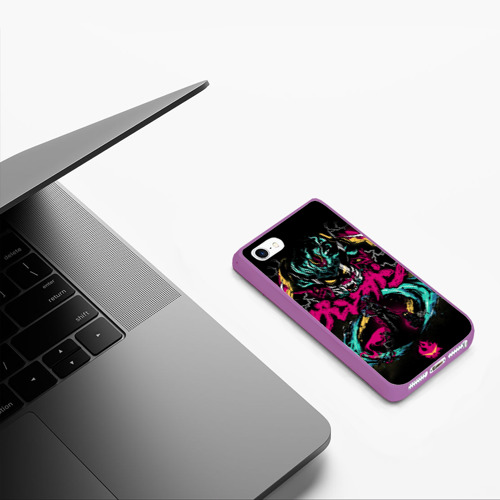 Чехол для iPhone 5/5S матовый Гуррен-Лаганн, цвет фиолетовый - фото 5