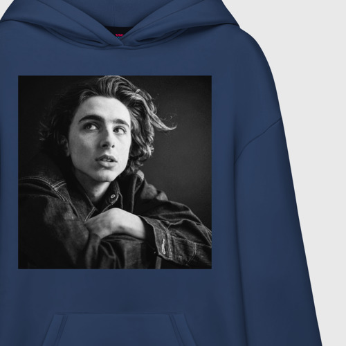 Худи SuperOversize хлопок Timothee Chalamet, цвет темно-синий - фото 3